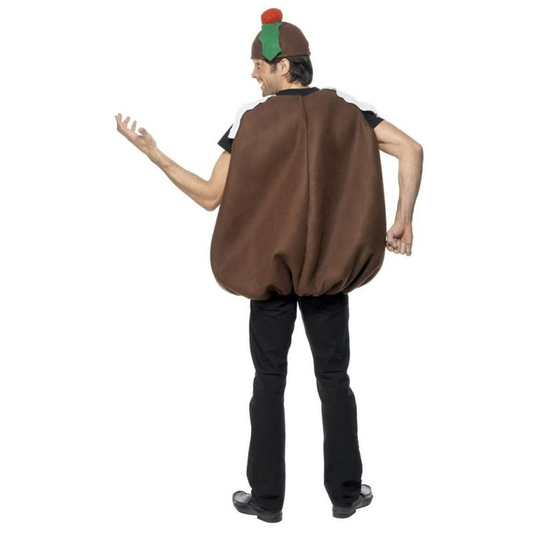 Christmas Pudding Costume Adult Brown White Christmas Pudding Costume Adult Brown White