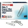 Officemate Standard #1 Paper Clips, 100 ct