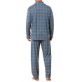 thumbnail image 3 of INSPIRAR CHIC Conjunto de Pijamas de 2 Piezas de Manga Larga con Botones y Bolsillo en Patrón para Hombre L Azul Amarillo, 3 of 5