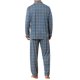 thumbnail image 3 of INSPIRAR CHIC Conjunto de Pijamas de 2 Piezas de Manga Larga con Botones y Bolsillo en Patrón para Hombre L Azul Amarillo, 3 of 5