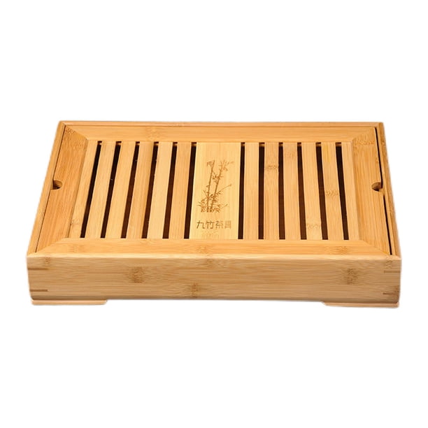 Bandeja de té de bambú chino Gongfu con bandeja para almacenar agua para regalos novedosos L