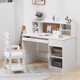 thumbnail image 1 of Blanca para niños study escritorio y chair set adjustable chair hutch corkboard keyboard tray y pen holders para home o classroom, 1 of 6