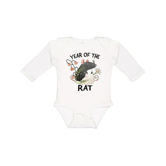 Inktastic Chinese Zodiac Year of The Rat Boys or Girls Long Sleeve Baby Bodysuit