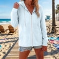 thumbnail image 2 of jiaxiM Lightweight Hoodies for Women Zip Up Summer Thin Hoodies Drawstring Loose Fit Cotton Hoodie Casual Beach Cover Up, 2 of 8