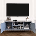thumbnail image 3 of 65-Inch Mirrored TV Stand with Crushed Diamond Glass Doors - Modern Entertainment Center for Living Room, Adjustable Storage Console Table, 3 of 9