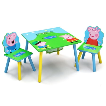 Peppa Pig Wood Kids Storage Table And Chairs Set By Delta Children