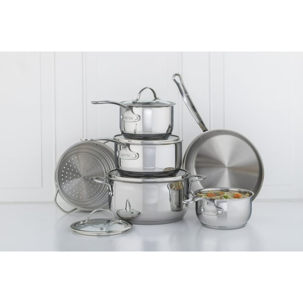 Meyer Nouvelle Stainless Steel 10-Piece Set, Made in Canada 