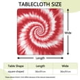 thumbnail image 2 of Red White Tie Dye Spiral Pattern Square Fitted Tablecloth with Elastic Edge,Square Table Cover,Washable Elastic Table Cover for Home Kitchen Party Decor 36"x36", 2 of 6