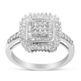 thumbnail image 3 of 10K White Gold 0.50ct Round and Baguette Cut Diamond Engagement Ring (H-I, I1-I2), 3 of 5