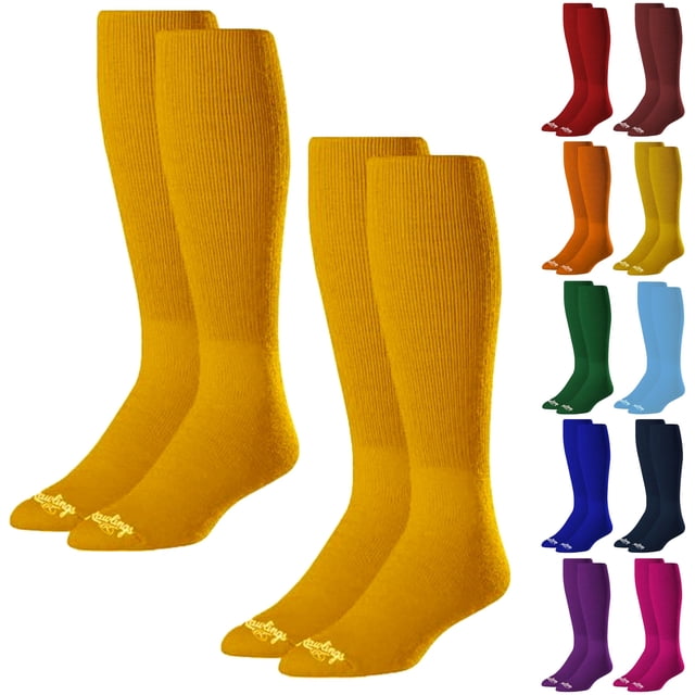 Medias Rawlings para Béisbol/Softbol 2 Pares Naranja Claro Talla L