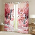 thumbnail image 2 of Manfei Cute Cartoon Snowman Black Out Curtains, Xmas Tree Gingerbread House Curtains Pack of 2 (42x63 Each), Merry Christmas Bedroom Curtains for Girls, Luxury Home Decor, 2 of 6
