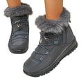 thumbnail image 5 of Gyexs Winter Boots for Women Snow: Furry Lined Warm Ankle Boots - Adjustable Waterproof Outdoor Zipper Snow Shoes, Grey, Size 8.5, 5 of 8