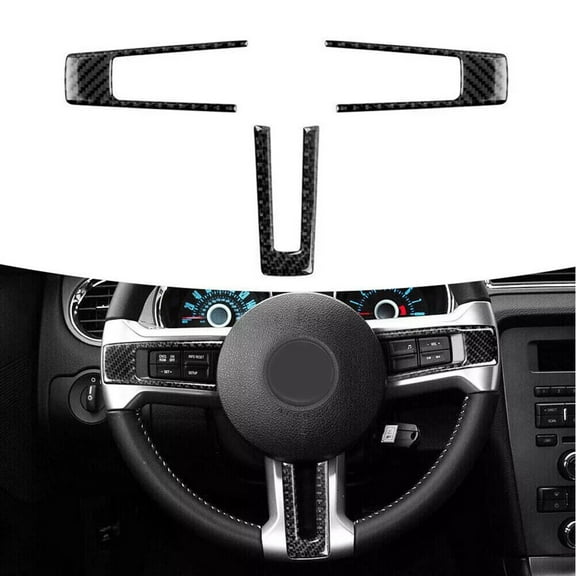 For Ford For Mustang Carbon Fiber Steering Wheel Trim Accessories 2009 2013