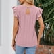 thumbnail image 5 of Elegante camiseta de manga corta con cuello en V sólido para mujer Blusa suelta Tops OAVQHLG3B Store lin121212, 5 of 5