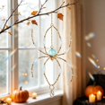 thumbnail image 7 of SMKE Halloween Spider Wind Chime,Acrylic Suncatcher Hanging Ornament,Gothic Home Accent,Sparkling Bead Frame Ornament,Spooky Festive Decor,Bedroom Wall Hanging,Party Scene Decor, 7 of 7