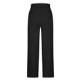 thumbnail image 5 of Aofany Pants for Women Flowy Casual Drawstring Waist Wide Leg Loose Cotton Linen Palazzo Pants with Pocket, 5 of 6