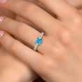 thumbnail image 4 of Gem Stone King 14K White And Yellow Gold Swiss Blue Topaz and Lab Grown Diamond Engagement Ring for Women | 2.42 Cttw | Princess 6MM | Gemstone November Birthstone | Size 8, 4 of 6