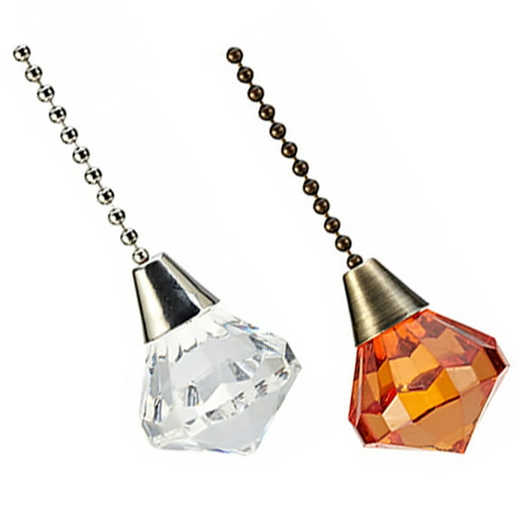 KONTONTY  2 Pcs Ceiling Fan Decoration Crystal Pull Chain Pulls Light