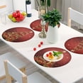 thumbnail image 6 of Ryvnso Christmas Tree Round Plate Mats Dining Table Placemat Set of 4 for Holiday Decoration, 6 of 7