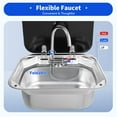thumbnail image 3 of RV Bar Kitchen Sink Stainless Steel Caravan Camper Hand Wash Basin with Faucet Wash Basin Bar Kitchen RV Caravan Camper Van Boat Outdoor Trailer with Cover and B Tap, 3 of 11