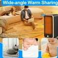 thumbnail image 5 of Portable Space Heater, 900W Electric Heater PTC Ceramic Fast Safety Heat for Office Bedroom Home and Indoor, 5 of 9