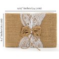 thumbnail image 3 of Rustic Wedding Guest Book Made of Burlap and Lace - Includes Matching Pen Holder and Silver Pen - 120 Lined Pages for Guest Thoughts - Comes in Gift Box (Burlap Bow with Pearl Center), 3 of 5