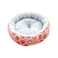 thumbnail image 3 of Round Cat Dog Bed 17inch Kitty Kennel Sleeping Mattress Calming Pad with Nonslip Pink Strawberry, 3 of 8