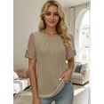 thumbnail image 5 of Weardear Womens Short Sleeve Tops Pleated Round Neck Casual T Shirts Blouses, 5 of 6