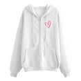 thumbnail image 4 of White Hoodie Womens Oversized Sweatshirt Lightweight Casual Zip Up Women's Hoodies And Sweatshirts With Zipper Long Sleeve Pocket Drawstring For Everyday Wear Layering In Winter, 4 of 4