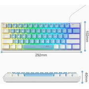 MageGee Mini 60% Gaming Keyboard, RGB Backlit 61 Key Ultra-Compact Keyboard, TS91 Ergonomic Waterproof Mechanical Feeling Office Computer Keyboard for PC, MAC, PS4, Xbox ONE Gamer(White Blue)