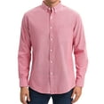 thumbnail image 1 of CAMISA DE NEGOCIO OXFORD DE MANGA LARGA PARA HOMBRE, CON CUELLO Y BOTONES, AJUSTE REGULAR, TALLA XL, ROJA, 1 of 5
