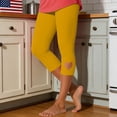 thumbnail image 4 of Capri Leggings with Pockets for Women Summer Stretch Plus Size High Waisted Soft Casual Workout Yoga Pants,Comfy Stretchy Leggings Workout Compression Pants,Vacation Beach Pants M, 4 of 8