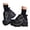 Black, variant on Women's Platform Ankle Boots Chain Decor Lace Up Chunky Lug Sole Round Toe Gothic Punk Booties