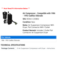 thumbnail image 2 of Air Compressor - Compatible with 1986 - 1992 Cadillac Eldorado 1987 1988 1989 1990 1991, 2 of 2