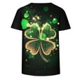 thumbnail image 5 of DailyTrove Women's Green Ombre Shamrock All-Over Print Crew Neck Short-Sleeve T-Shirt - Stylish St. Patrick's Day Vacation Wear, 5 of 6
