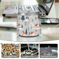 thumbnail image 6 of Yayeee Ashtray with Lid for Cigarette Smokeless Stainless Steel Home Ash Holder, Gray Cartoon Houses, 6 of 7