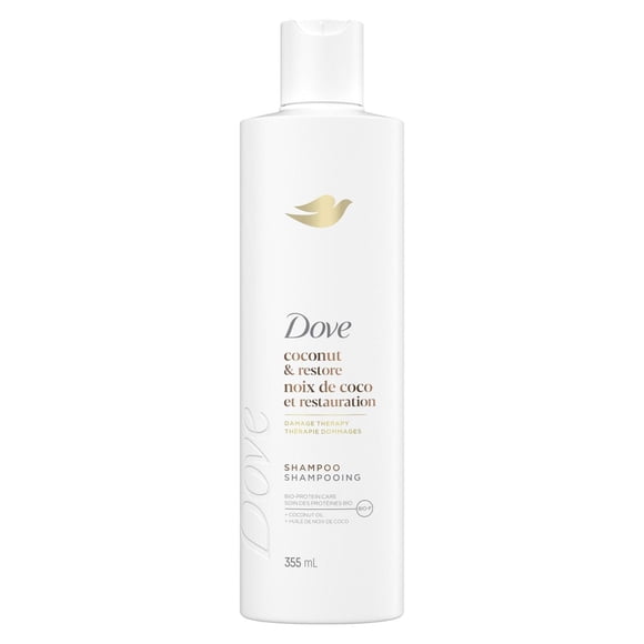 Dove Coconut Oil & Restore Shampoo for Damaged Hair, with Liquid Bio-Protein Care