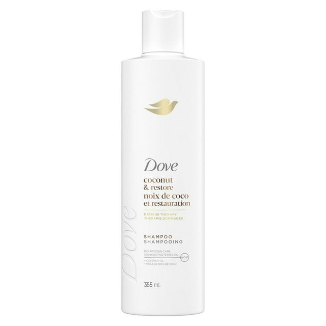 Dove Coconut Oil & Restore Shampoo for Damaged Hair, with Liquid Bio-Protein Care