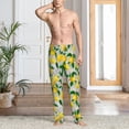 thumbnail image 2 of Logiee Lemon Seamless Pattern Oil Painting Effect Print Pajama Pants for Men,Men’s Pajama Bottoms,Mens PJ Pants with Pockets & Button Fly-Small, 2 of 6