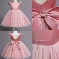 thumbnail image 4 of pink 03 Vestido de tul de cumpleaños con flores para niña pequeña, vestido de boda con lazo sin espalda, ropa de fiesta para niños, vestido rosa de princesa, vestidos con lazo par, 4 of 5
