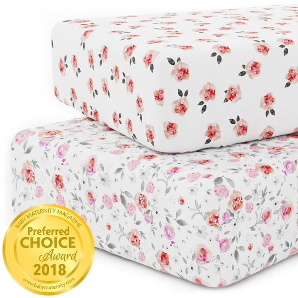 Crib Sheet Set Premium Jersey Knit Cotton Super Soft And Safe For Babies Universal Fitted Crib