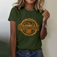 thumbnail image 3 of YUEJUIR Summer Shirts For Women Women'S Summer/Fall Oktoberfest Short Sleeve T Shirt Top Oversized Tshirt Tall Womens Clothing (Army Green,XXL), 3 of 5