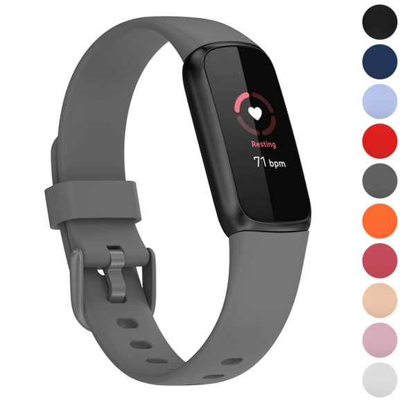 StrapsCo Bracelet de Montre en Silicone Monochrome en Caoutchouc pour Fitbit Luxe