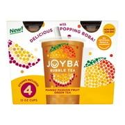 Joyba Mango Passionfruit Green Bubble Tea 4 Pack, 12 fl. oz. Cups