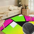 thumbnail image 2 of Neon Color Blocking Adult Home Decor Bedroom Living Room Crystal Velvet Carpet Yoga Mat Game Room Carpet, 2 of 6