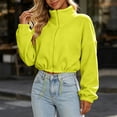 thumbnail image 6 of Mifsaly Women's Long Sleeve Sweatshirts Full Zip Collared Pullover Tops Drawstring Cropped Warm Fall Winter Fashion Sweat Shirts, 6 of 6