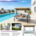 thumbnail image 6 of YLLN Porch Swing Cushions With Backrest, 4" Thicken Waterproof Outdoor Bench Cushion, Patio Swing Cushion Replacement, For Outdoor Indoor Garden Furniture, Only Cushion（40" x 63",Blue Leaf）, 6 of 7