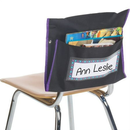 UPC: 0192407030060 | Classic Student Book Collection Chair Pockets ? 6 Pack ? Black/ Purple