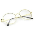 thumbnail image 4 of Classic Metal Frame Round Eyeglasses 53mm Slim Temple Clear Lens UV400, 4 of 4