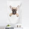 thumbnail image 1 of Bulldog Tapestry, Pedigreed Young Puppy Close-up Photo Best Friend Pet Lover Print, Fabric Wall Hanging Decor for Bedroom Living Room Dorm, 5 Sizes, Sand Brown White, by Ambesonne, 1 of 1